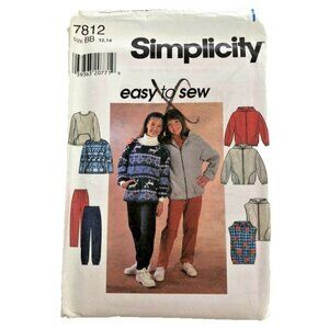 Vintage Simplicity Sewing Pattern 7812 Girls Jacket Vest Top Pants Size 12-14 Un